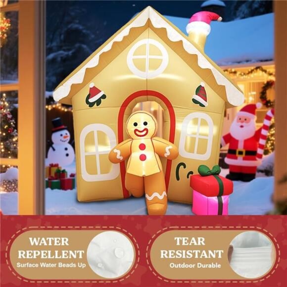 6FT Christmas Inflatables The Runaway Gingerbread Man...